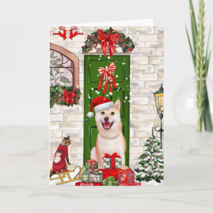 Tarjeta Navidades de Perros de Shiba Inu