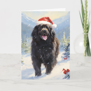 Tarjeta Navidades de perros de Terranova