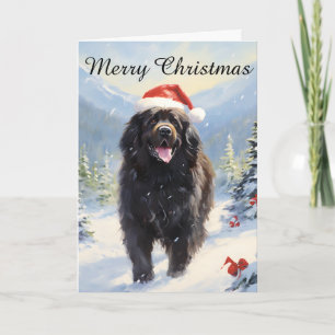 Tarjeta Navidades de perros de Terranova