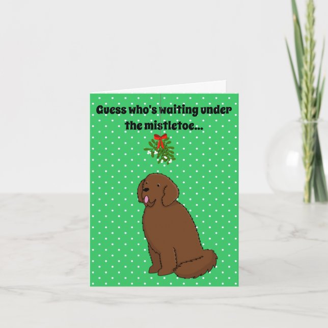 Tarjeta Navidades de perros de Terranova (Anverso)
