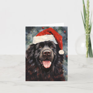 Tarjeta Navidades de perros de Terranova pinchan arte
