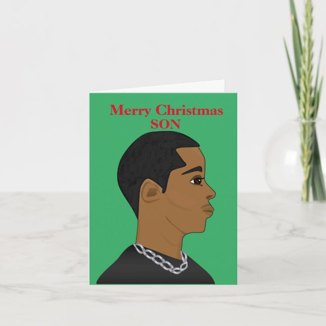 Tarjeta Navidades de personalizable afroamericanos (Anverso)