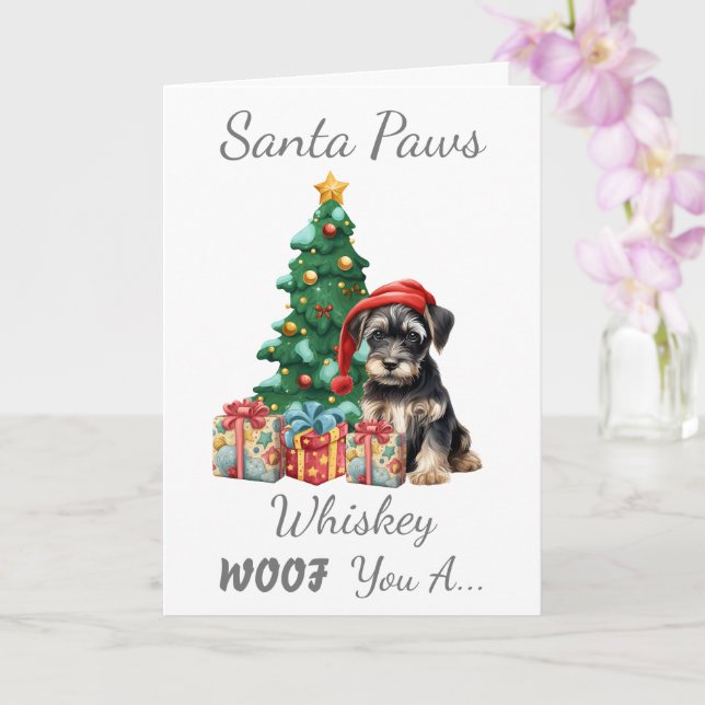 Tarjeta Navidades de personalizable Dog Schnauzer (Orquídea)