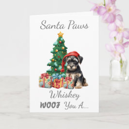 Tarjeta Navidades de personalizable Dog Schnauzer