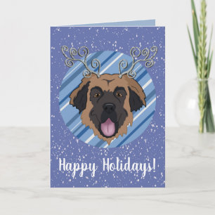 Tarjeta Navidades de personalizable Leonberger