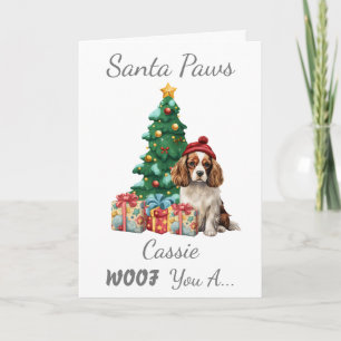 Tarjeta Navidades de personalizable Perro Cavalier Spaniel