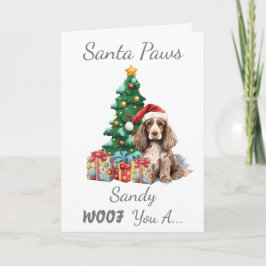 Tarjeta Navidades de personalizable Perro Cocker Spaniel