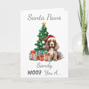 Tarjeta Navidades de personalizable Perro Cocker Spaniel