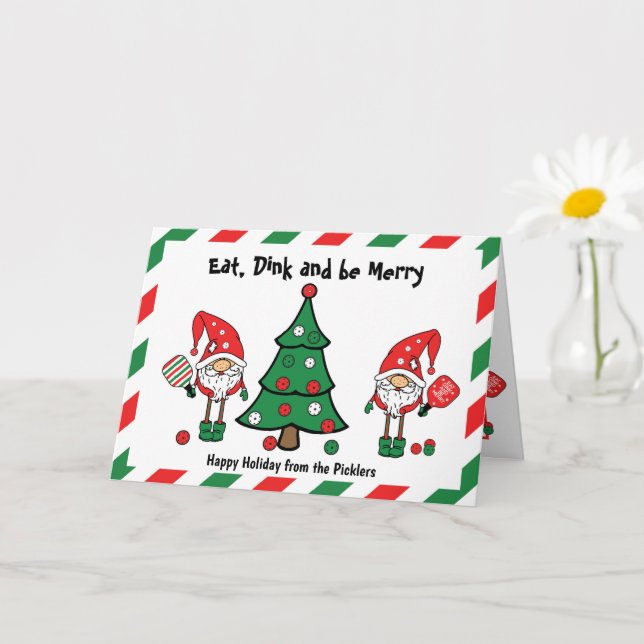 Tarjeta Navidades de pickleball (Planta pequeña)