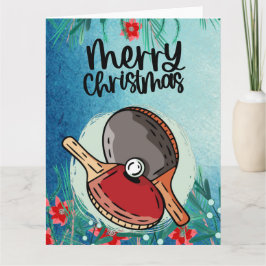 Tarjeta Navidades de Ping Pong Paddle saludan