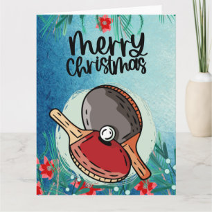Tarjeta Navidades de Ping Pong Paddle saludan