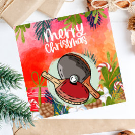 Tarjeta Navidades de Ping Pong Paddle saludan
