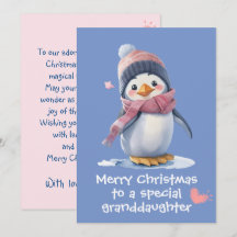 Navidades de pingüino rosado para vacaciones infan