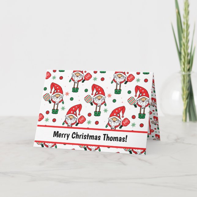 Tarjeta Navidades de piquetes doblado saludo (Anverso)