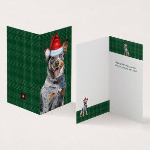 Tarjeta Navidades de Placas Verdes de Blue Heeler