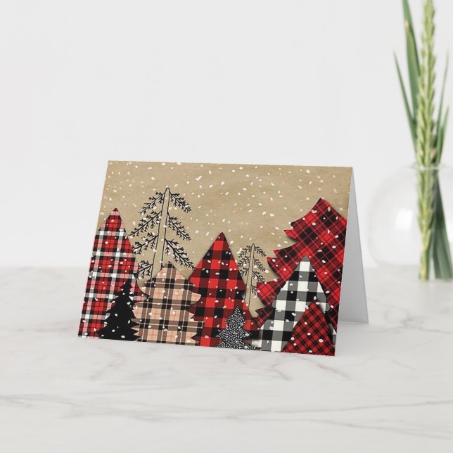 Tarjeta Navidades de Plaid (Anverso)