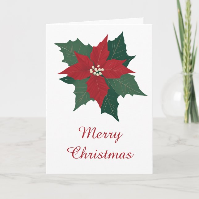 Tarjeta Navidades de Poinsettia Blank (Anverso)