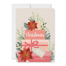 Navidades de Poinsettia Joy Personalizado Nombre d