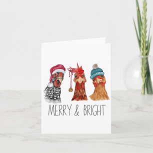 Tarjeta Navidades de pollitos de raza animal funn