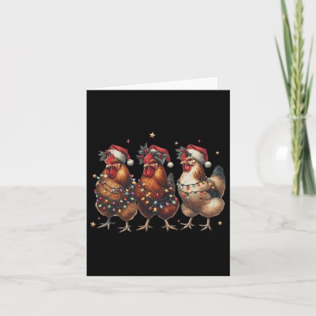 Tarjeta Navidades de pollo de cosecha de carne de animales (Anverso)