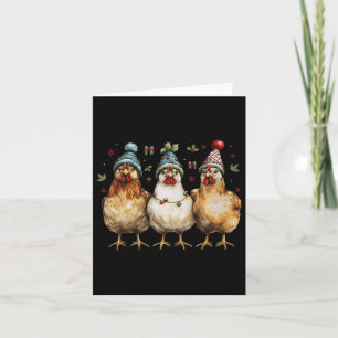 Tarjeta Navidades de pollo de granja Coquette Bow Chicken