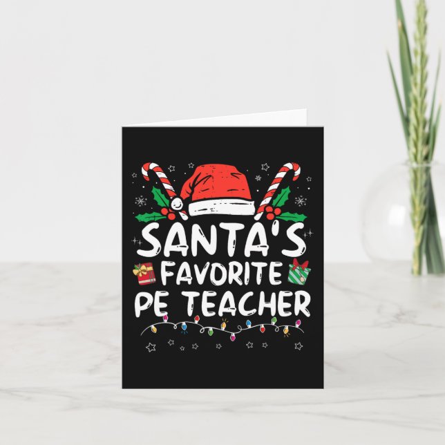 Tarjeta Navidades de profesores favoritos de Santa Fun Xm (Anverso)