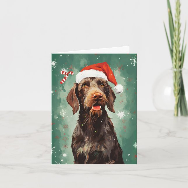 Tarjeta Navidades de punteros con cable pincel pintar (Anverso)