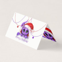 Navidades de Purple Kitty Santa Meowy