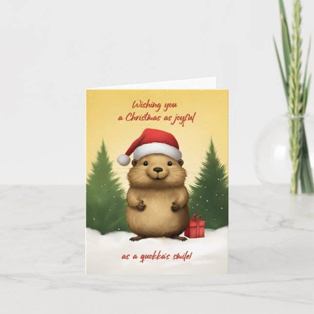 Tarjeta Navidades de Quokka felices (Anverso)