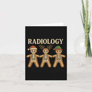 Tarjeta Navidades de Radiología Skeleton Gingerbread