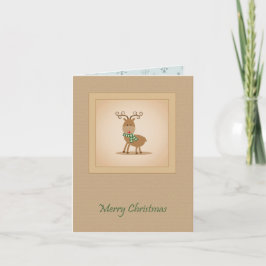 Tarjeta Navidades de renos de época