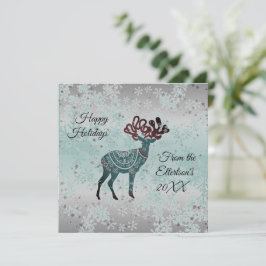 Tarjeta Navidades de renos decorativos Copos de nieve
