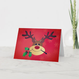Tarjeta Navidades de renos Mistletoe