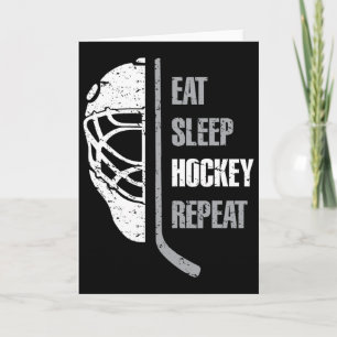 Tarjeta Navidades De Repetición De Hockey Sobre Sueño Para