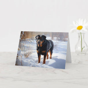 Tarjeta Navidades de Rottweiler Let It Snow