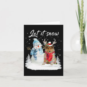 Tarjeta Navidades de Rough Collie Santa Dog Snowman Navida