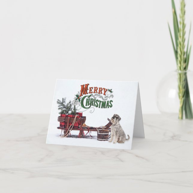 Tarjeta Navidades de Rustic Schnauzer (Anverso)