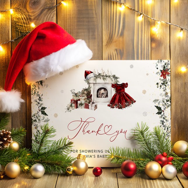 Tarjeta Navidades de Santa Bebé Chica Baby Shower Gracias (Subido por el creador)