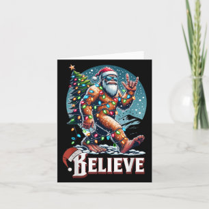 Tarjeta Navidades de Santa Bigfoot iluminan Funny Sasquatc