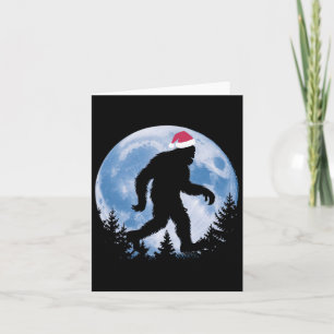 Tarjeta Navidades de Santa Bigfoot Moon Funny Sasquatch Be