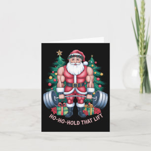 Tarjeta Navidades de Santa Claus Gym Workout Ho-ho sostien