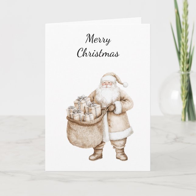 Tarjeta Navidades de Santa con Regalos (Anverso)