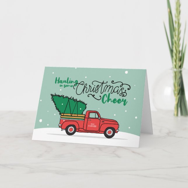 Tarjeta Navidades de Santa Country Art Overcountry Christm (Anverso)