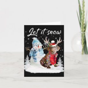Tarjeta Navidades de Santa Dog de Labrador Snowman Xma