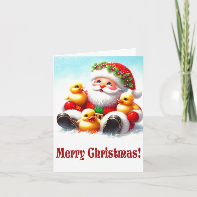 Tarjeta Navidades de Santa Ducklings (Anverso)