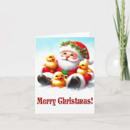 Tarjeta Navidades de Santa Ducklings