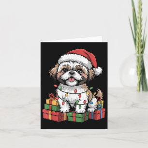 Tarjeta Navidades de Santa Hat Shih Tzu Xmas amantes de lo
