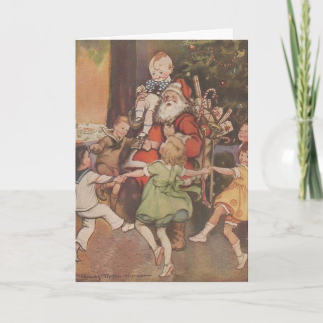 Tarjeta navidades de Santa & Niños de 1923 (Anverso)