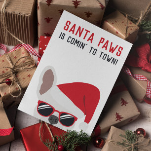 Tarjeta Navidades de Santa Paws Bulldog blanco francés