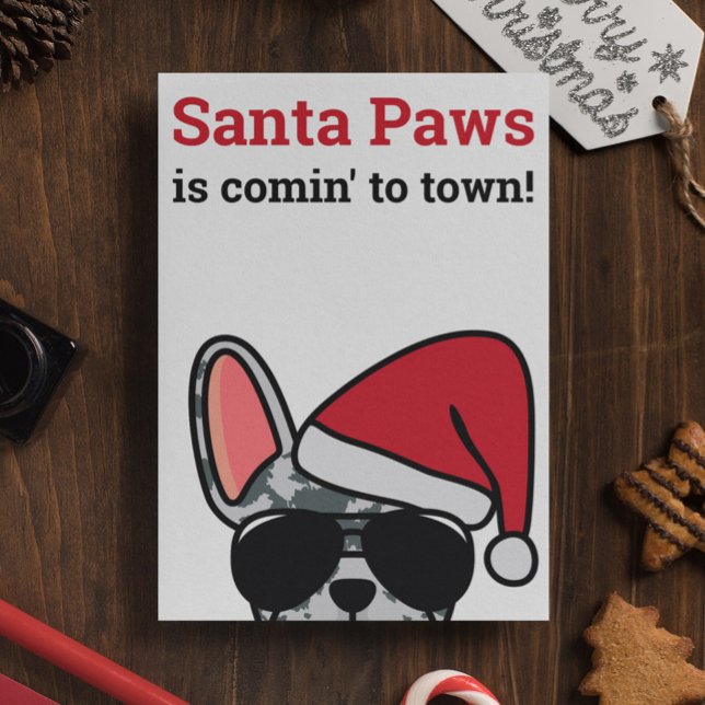 Tarjeta Navidades de Santa Paws Bulldog francés Blue Merle (Subido por el creador)